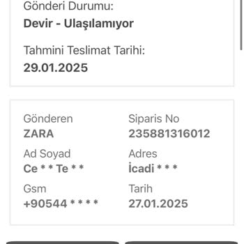 Zara Online Siparişimde Kargo Krizi