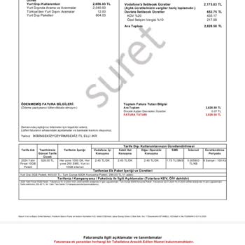 Kullanılmayan Yurtdışı Paketi İçin Yüksek Fatura Şoku