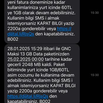 Turkcell İnternet Paketim Aniden Sıfırlandı: Mağduriyetim Giderilsin!
