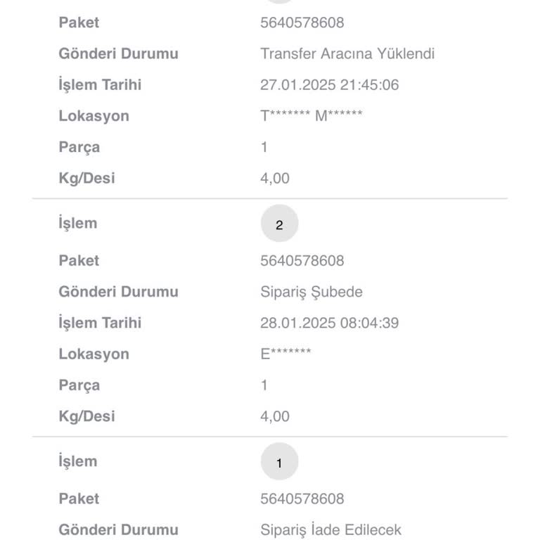 Yanlış İade Ve Kargo Bilgilendirme Sorunu