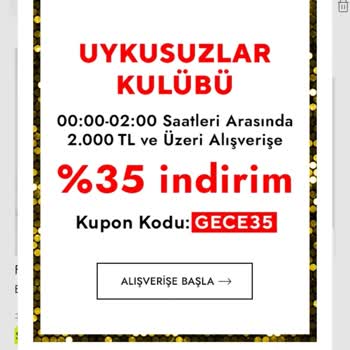 Gece İndirim Kuponu Hayal Kırıklığı