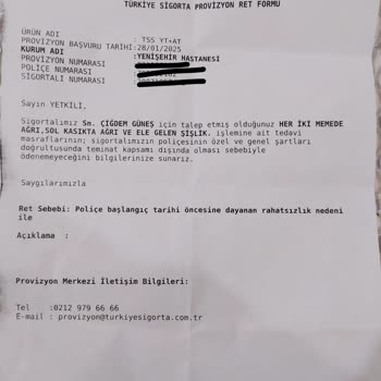 Tamamlayıcı Sağlık Sigortasında Haksız Ret Ve Ödeme Talebi