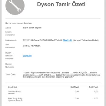 Dyson V15'in Sürekli Sorun Çıkaran Gövde Problemi
