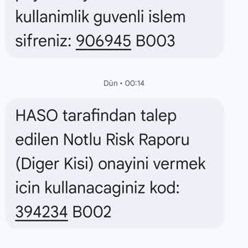 Gece Yarısı Gelen Bilinmeyen Findeks Mesajları