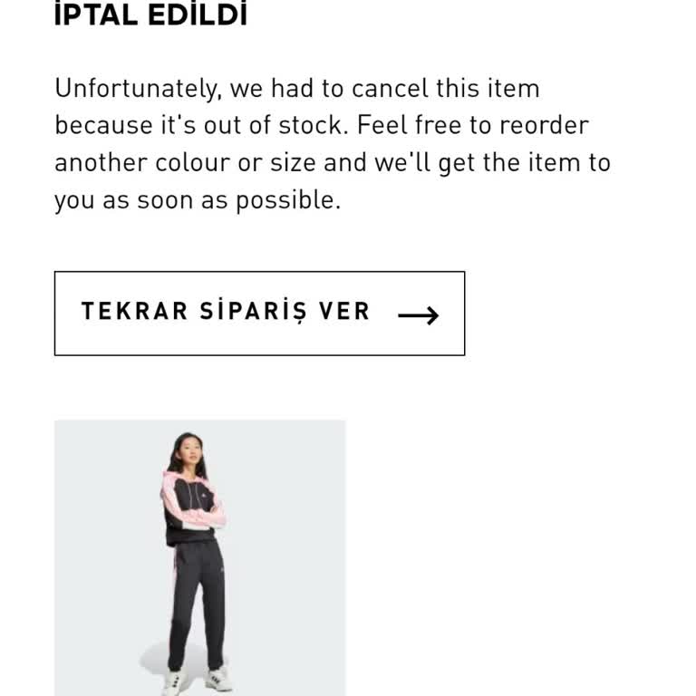 Adidas'tan Stokta Olmayan Ürün İçin Ödeme Alındı Ve İptal Edildi