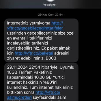 Vodafone'un Bilgilendirme Eksikliği Ve Fahiş Aşım Ücretleri