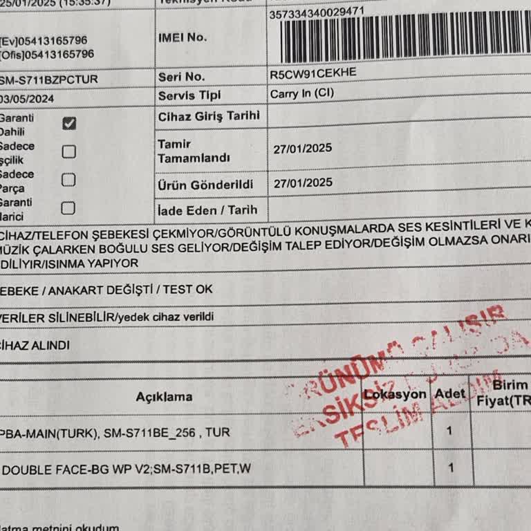 Samsung S23 FE İle Sürekli Şebeke Ve Ses Kesintisi Sorunu