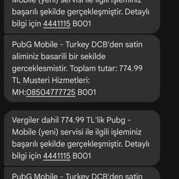 PUBG Mobile Üzerinden Onaysız İşlem Ve İade Talebi