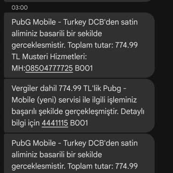 PUBG Mobile Üzerinden Onaysız İşlem Ve İade Talebi