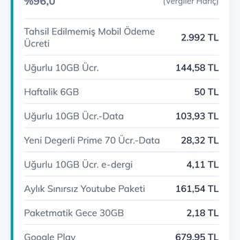 Faturada Beklenmedik Mobil Ödeme Ücreti Şoku