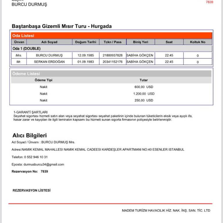 Mısır Tatili Kabusu: Ödeme Yapıldı, Bilgi Yok!