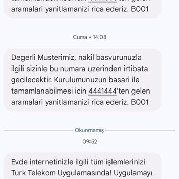 İnternet Nakil Sürecinde Sürekli Randevu İptalleri Ve Fatura Sorunu