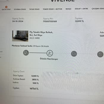 Vivense'den Aldığım Ürün Teslim Edilmedi Ve Ücret İadesi Yapılmadı