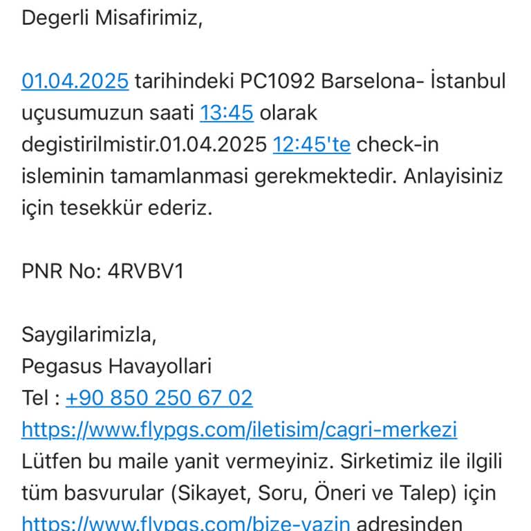 Pegasus'un Keyfi Uçuş Saati Değişikliği Mağduriyeti