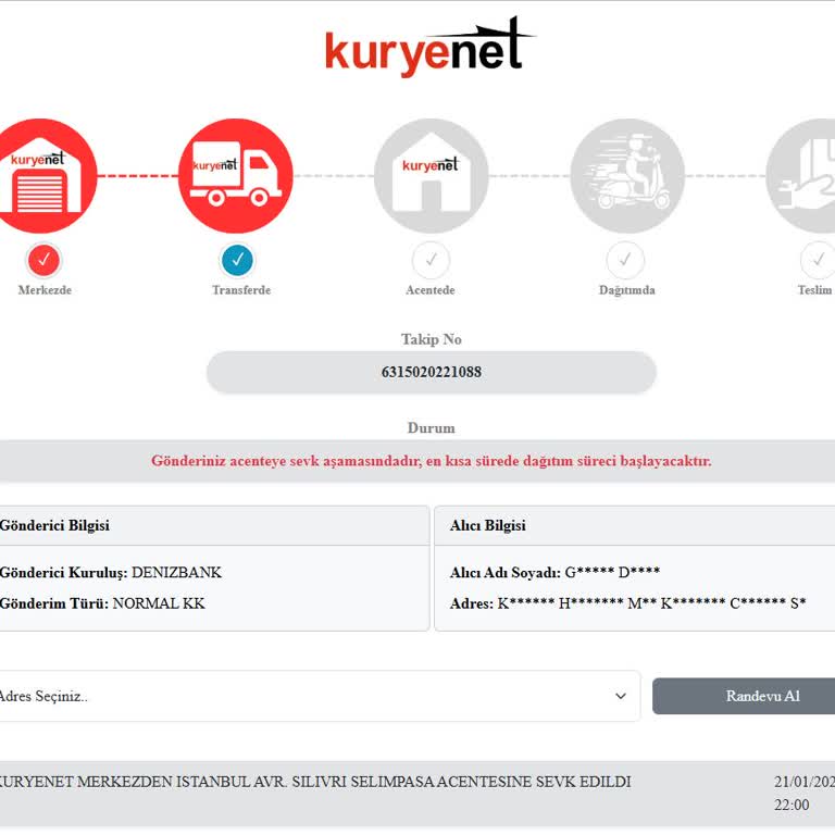 Kuryenet Kart Teslimatında Gecikme Ve Acil Yardım Talebi