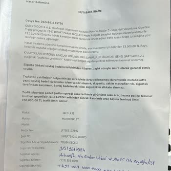 Motorumun Pert Olmasına Rağmen Ödeme Yapılmıyor