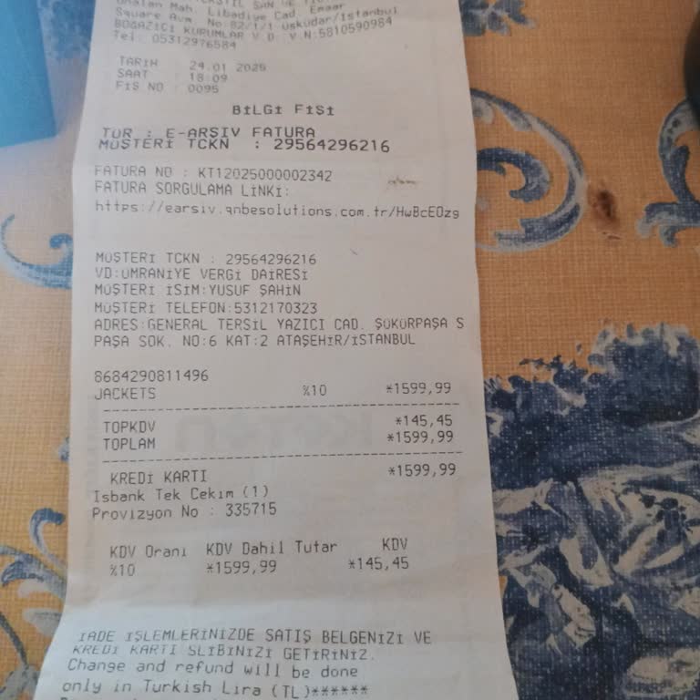 Üsküdar Emar AVM Koton Mağazasında Fatura Sorunu