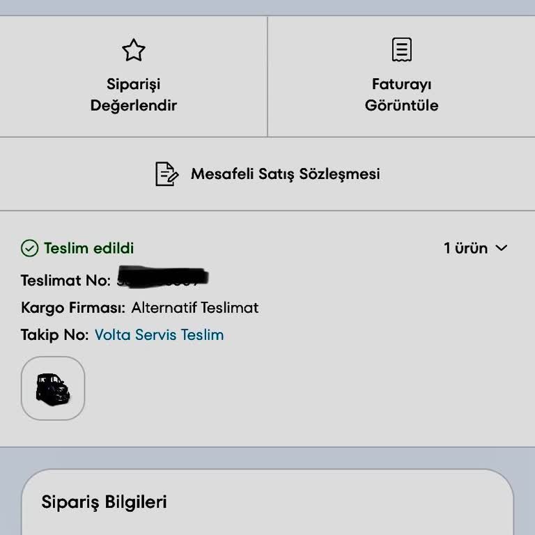 Volta EV1 Siparişim Nerede?