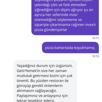 Sbarro Siparişimde Zeytin Çekirdeği Ve Yanlış Malzeme Sorunu