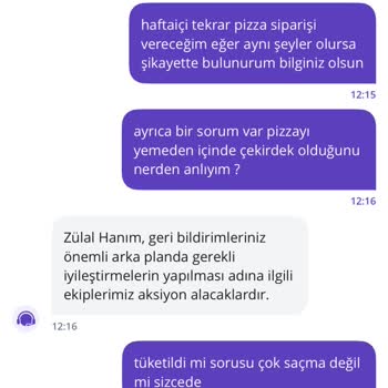Sbarro Siparişimde Zeytin Çekirdeği Ve Yanlış Malzeme Sorunu