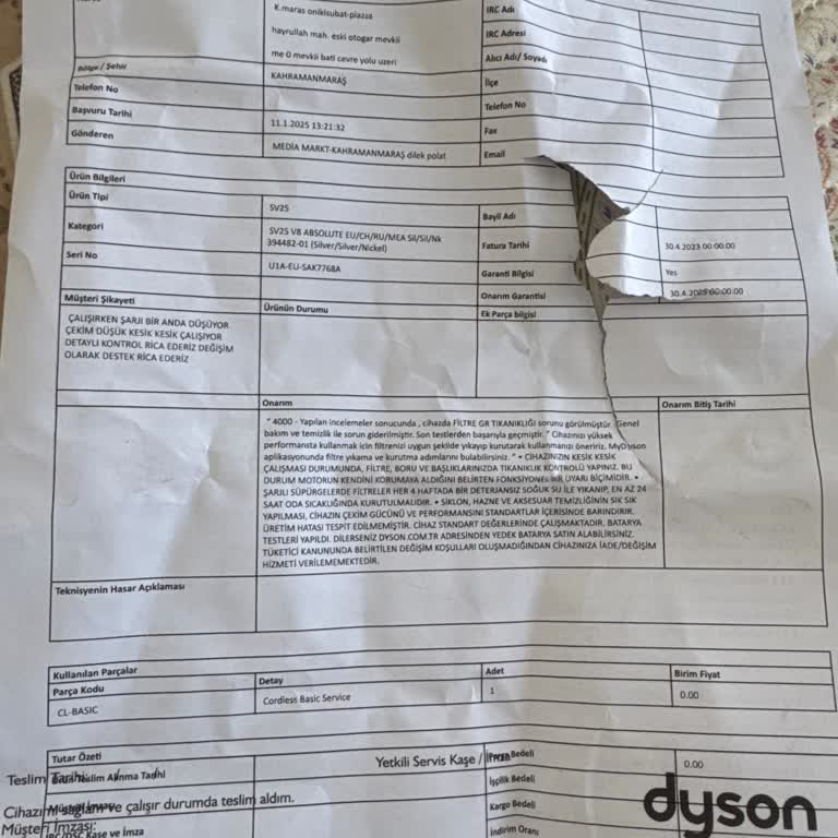 Dyson V8 Süpürge Ve Servis Sorunları