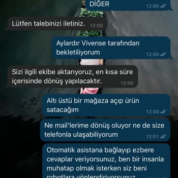 Vivense'de Tedarikçi Başvurumun Cevapsız Kalması