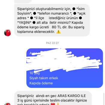 @lily_cocuk_giyim Farklı Ürün Gönderdi
