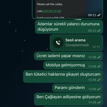 Teslim Edilmeyen Mobilyalar Ve Saygısız Hizmet