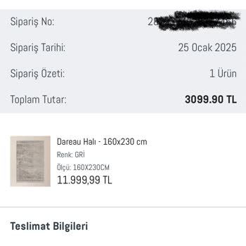Yanlış Halı Gönderimi Ve İade Sorunu