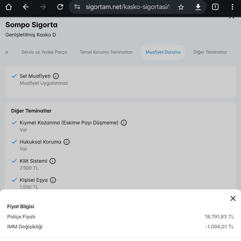 Sigortam.net Fiyat Farkı Ve Ek Ücret Talebi