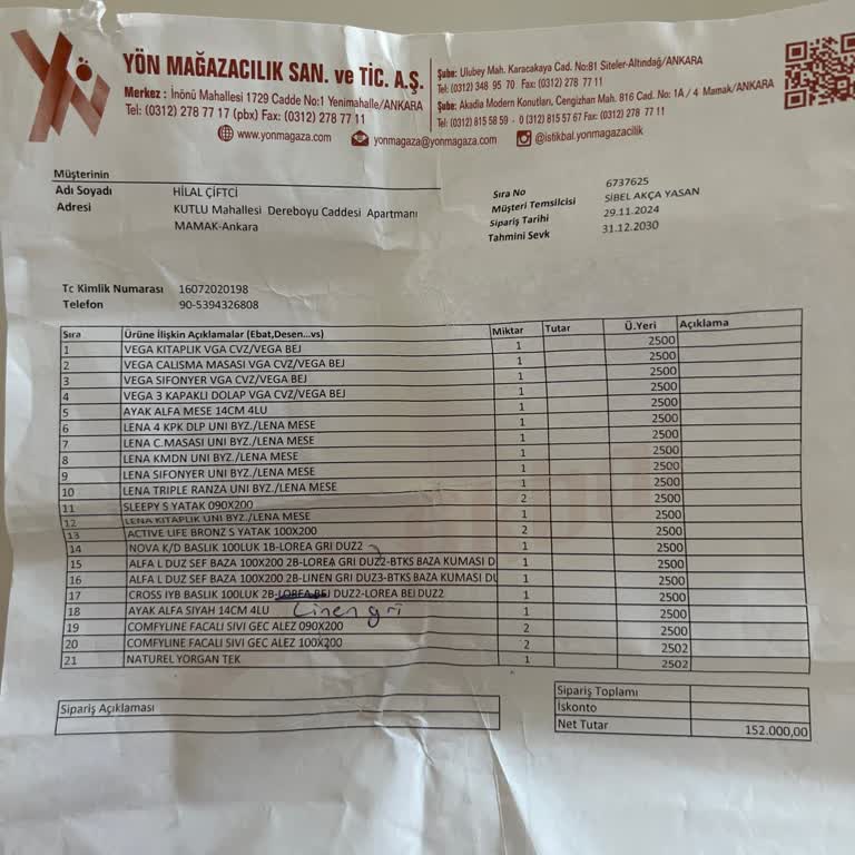 Genç Odası Takımı Teslimat Sorunu