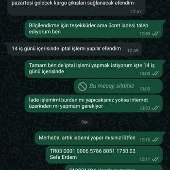Sipariş Gecikmesi Ve İade Sorunu
