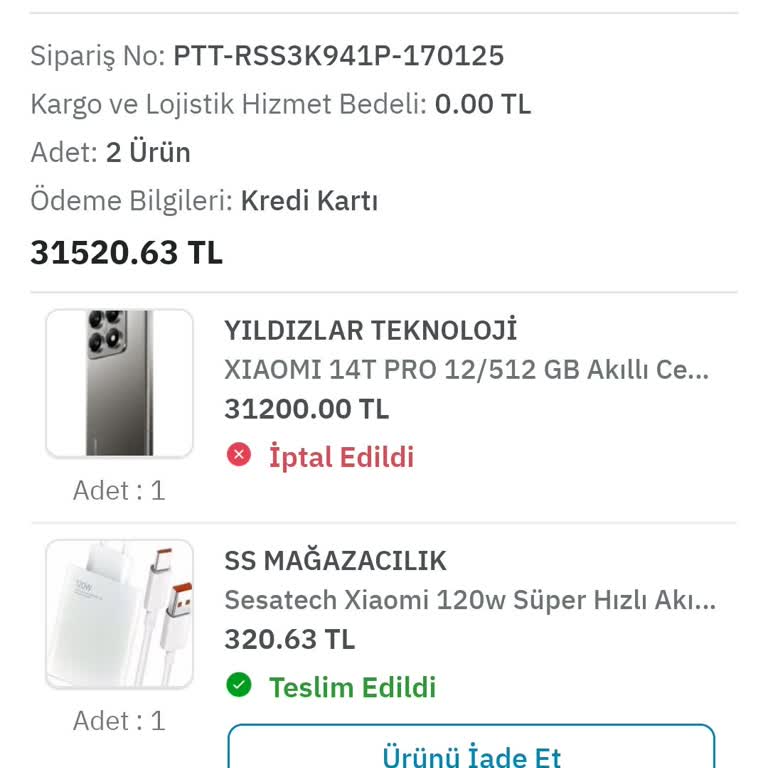 Stokta Olmayan Ürün İçin Alınan Peşin Para Ve Geciken İptal