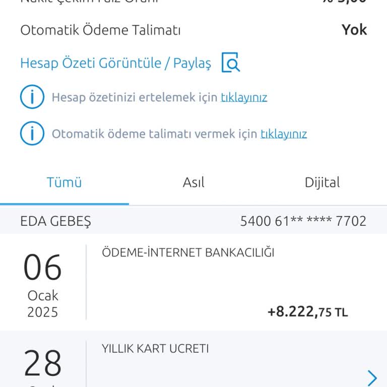 Yıllık Kart Ücretinin İadesi Talebi