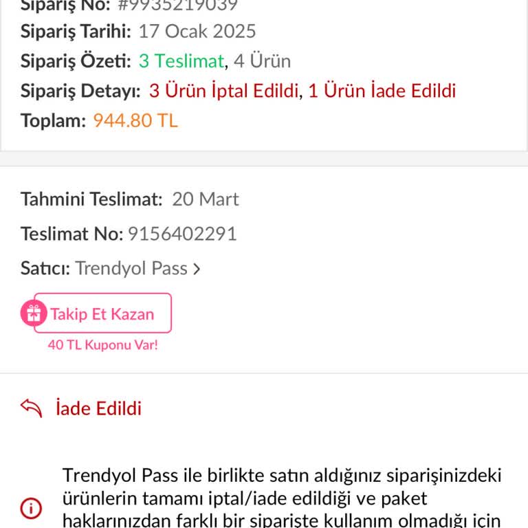 Trendyol İade Süreci Mağduriyeti
