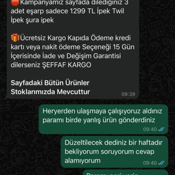Yanlış Ürün Gönderimi Ve İletişimsizlik