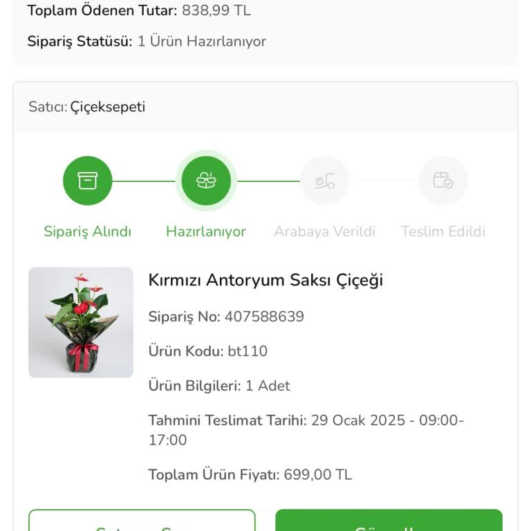 Çiçek Sepeti Teslimat Sorunu
