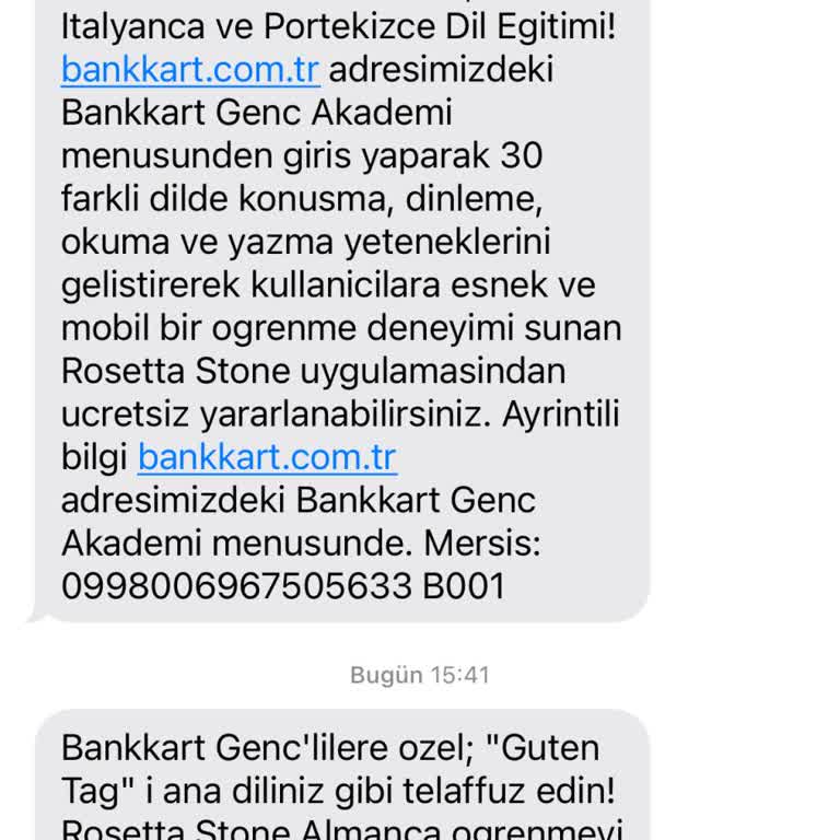 Ziraat Bankası Bankkart SMS Şikayeti