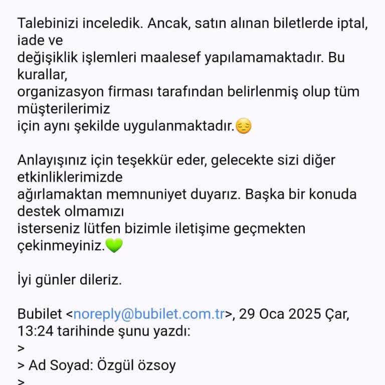 Bilet İadesi Engeliyle Karşılaştık