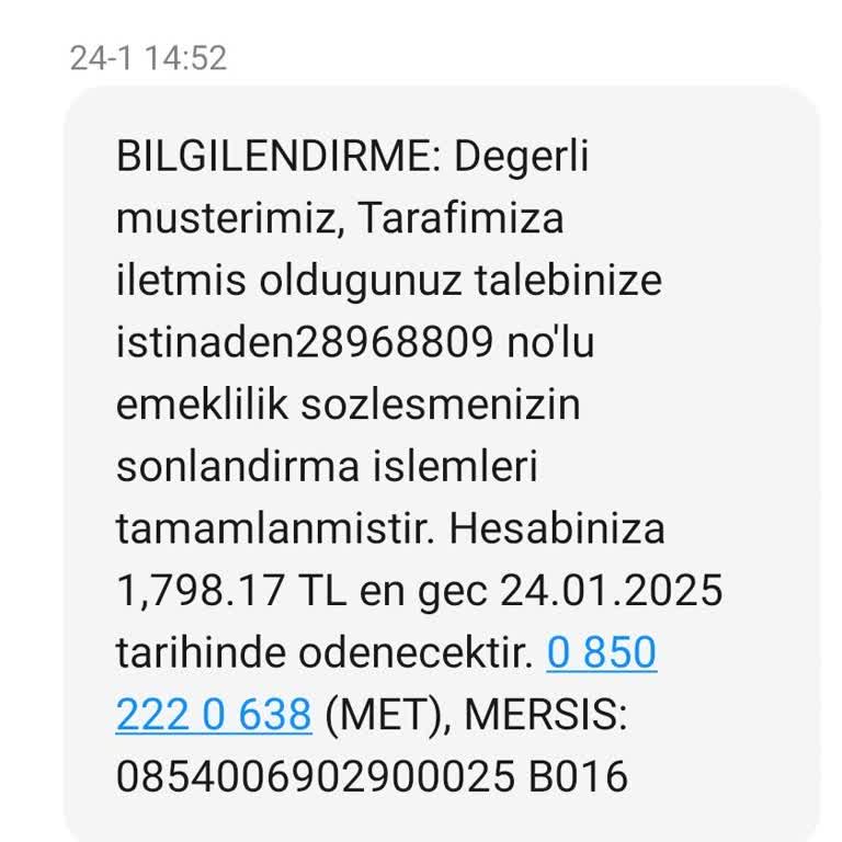 Ödeme İadesi Yapılmayan BES İptali