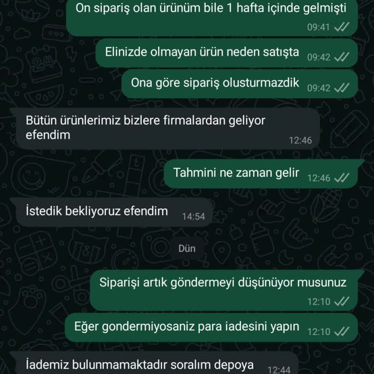 Sipariş Gönderilmiyor Ve Para İadesi Yapılmıyor