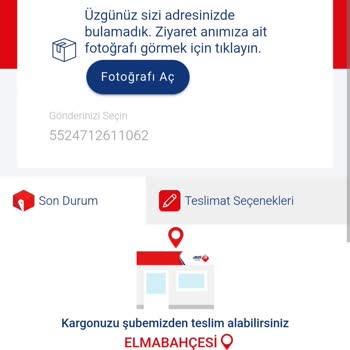 Aras Kargo Elmabahçe Şubesi Adresime Gelmeden Teslimat Yapmadı