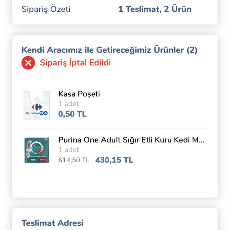 İptal Edilen Siparişin İadesi Yapılmıyor