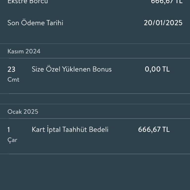 Kullanılmayan Kredi Kartı İçin Haksız Borç Çıkartıldı