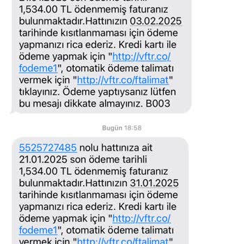 Vodafone'un Tutarsız Fatura Uyarıları