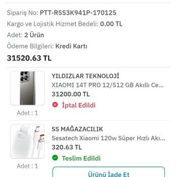 Stokta Olmayan Ürün Ve İptal Sorunu