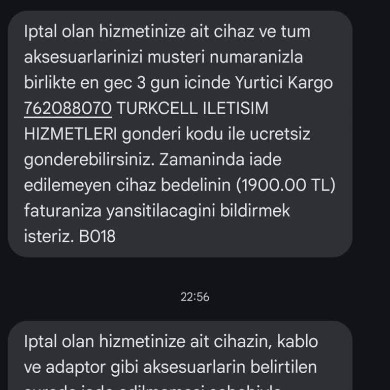 Hatalı Modem İadesi Faturası