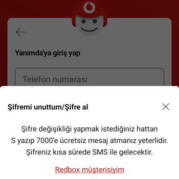 Vodafone Uygulamasında Şifre Değiştirme Sorunu
