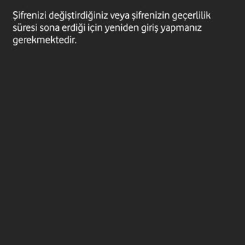 Vodafone Uygulamasında Şifre Değiştirme Sorunu