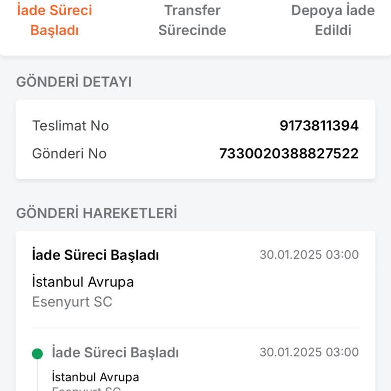 Trendyol Express Kargomun Transfer Merkezinde Bekletilmesi Ve İade Sorunu